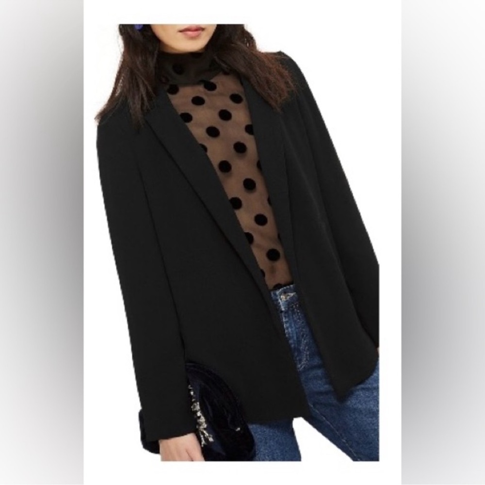 Topshop Chuck On Blazer- Black, XS
